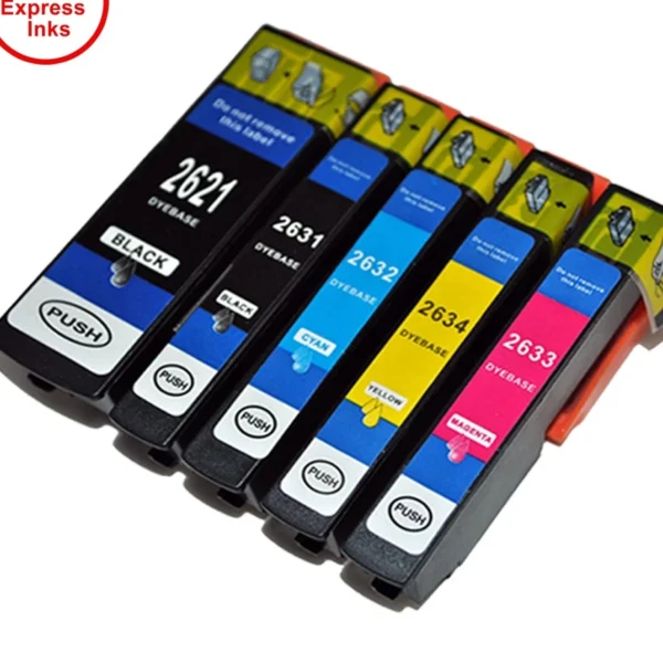 Съвместими мастила Epson T2631–T2634 + T2621 Комплект 5 бр. – 2× Black, Cyan, Magenta и Yellow за мастиленоструйни принтери Epson.