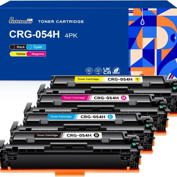 Съвместими тонер касети Canon CRG-054H Комплект 4 бр. – черна, циан, магента и жълта тонер касета за цветен лазерен принтер